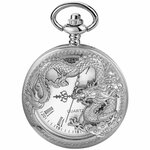 Часы карманные кварцевые на цепочке Дракон бронзовый - изображение