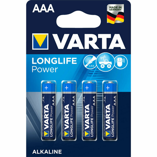 Батарейка Varta LONGLIFE POWER (HIGH ENERGY) LR03 AAA BL4 Alkaline 1.5V (4903) (4/40/200) Varta LONGLIFE POWER LR03 AAA (04903121414) батарейка varta longlife max power aaa lr 03 bl 4