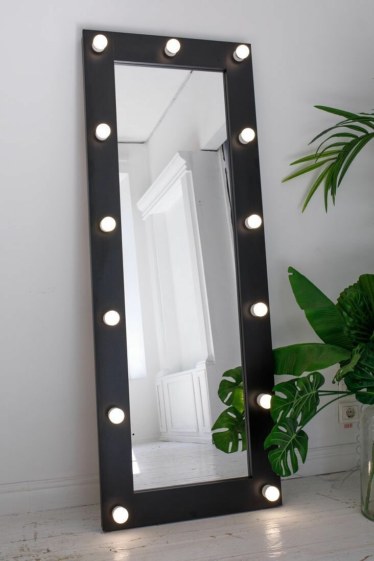 Гримерное зеркало GM Mirror 70см х 180см чёрный / косметическое зеркало