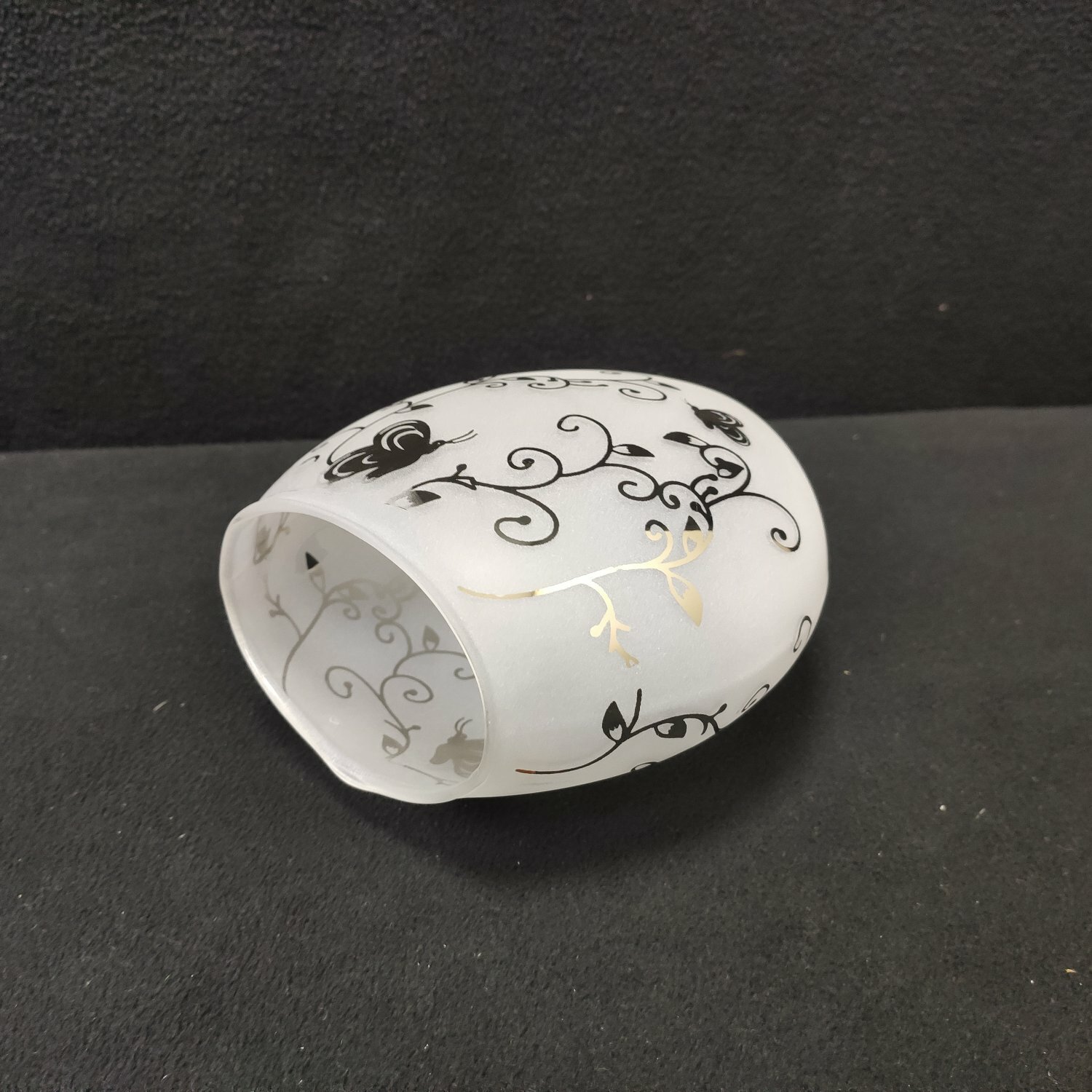 Плафон стекло с узором хром E14 137*125мм MW / De 267013 Фиеста