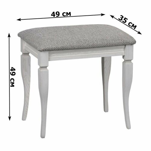 Банкетка мягкая Классик 350х800 дуб белыйсерая патинарогожка серо-белая 7588₽