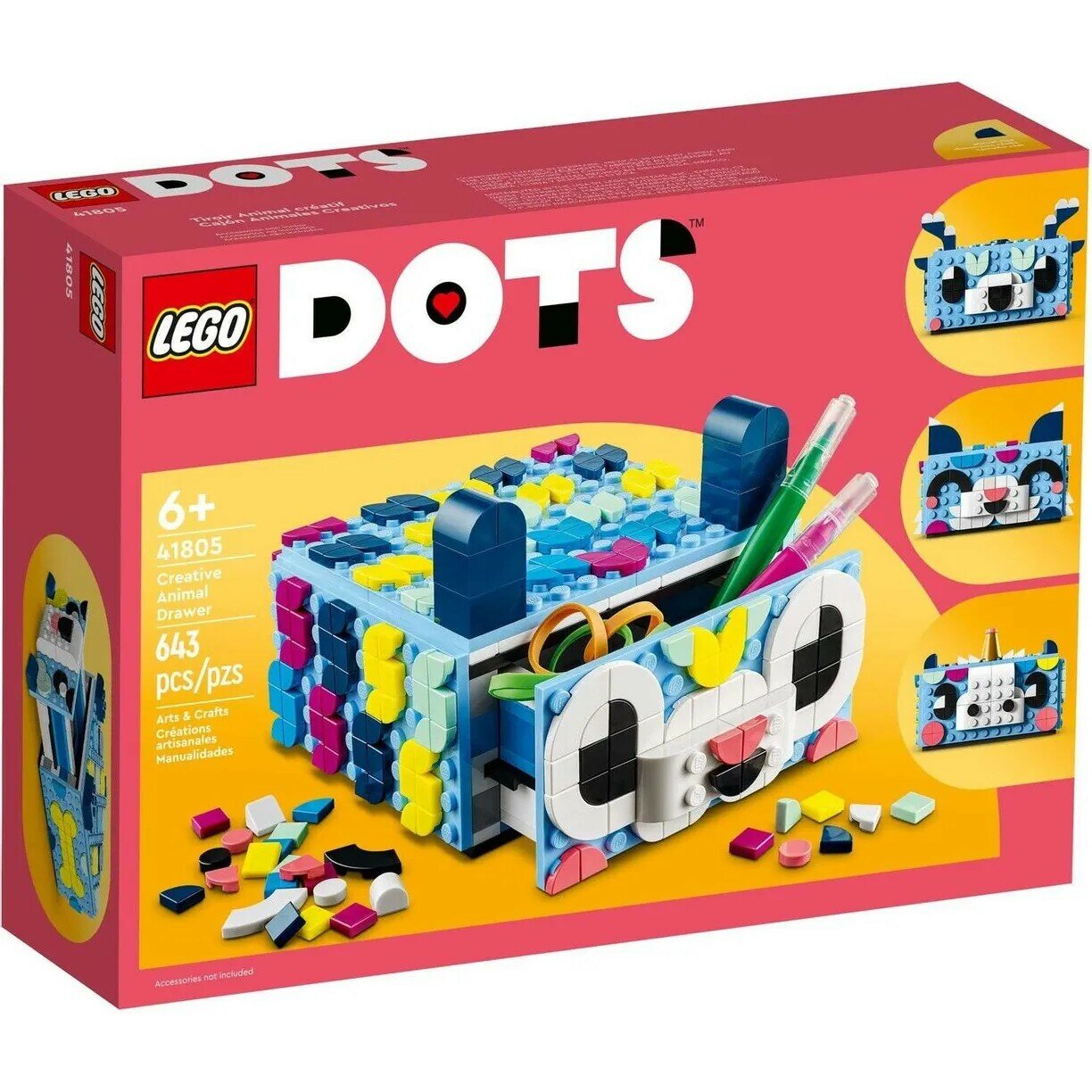 Конструктор LEGO DOTS Креативный ящик Животные | 41805