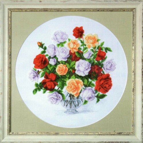 Розы #М-165 Чаривна Мить Набор для вышивания 43 x 43 см Счетный крест