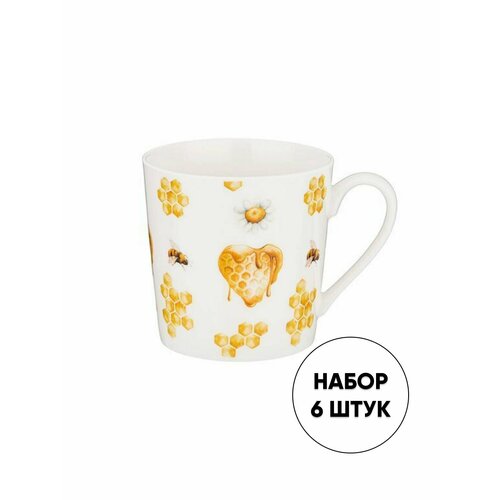 HONEY BEE Кружка фарфоровая, 400МЛ, 6шт
