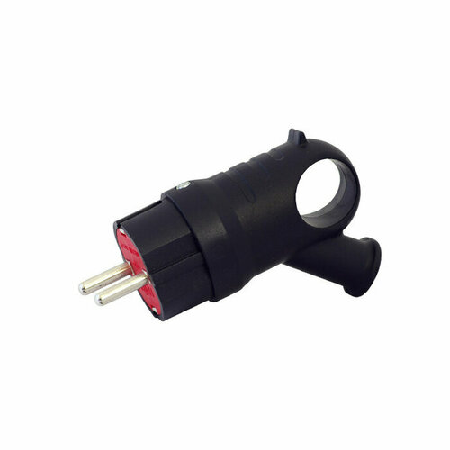 Вилка угловая каучук с/з 16А 250В IP44 черная