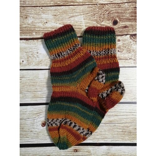 фото Носки , размер 37, коричневый, коралловый нет бренда