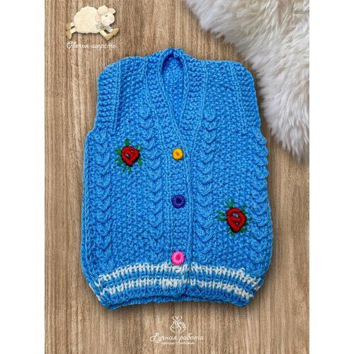 фото Жилет, размер 26, голубой no brend