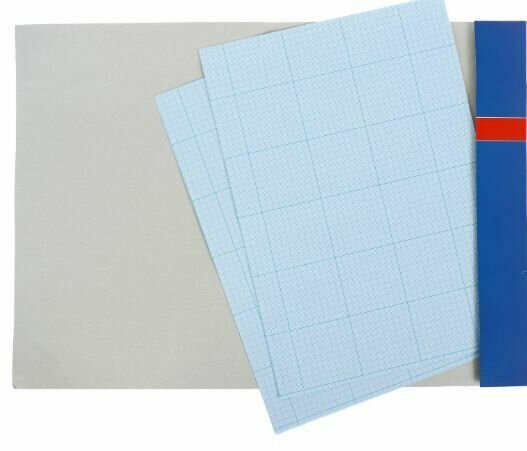Бумага масштабно-координатная А4, папка, 10 листов, голубая сетка