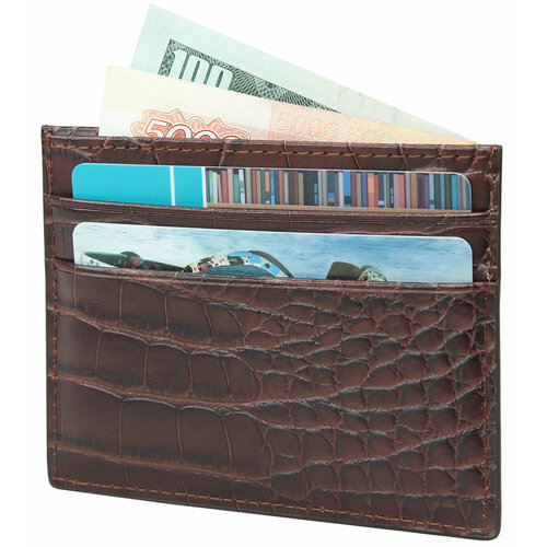 Картхолдер malgrado, под рептилию, коричневый