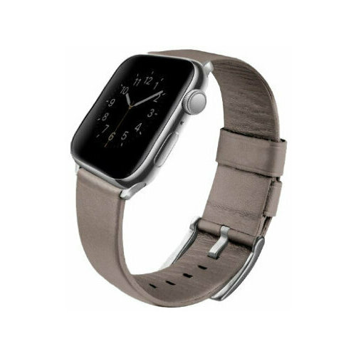 Ремешок кожаный Uniq Mondain Strap Leather для Apple Watch 42/44/45/49 мм, цвет Бежевый (44MM-MONBEG)