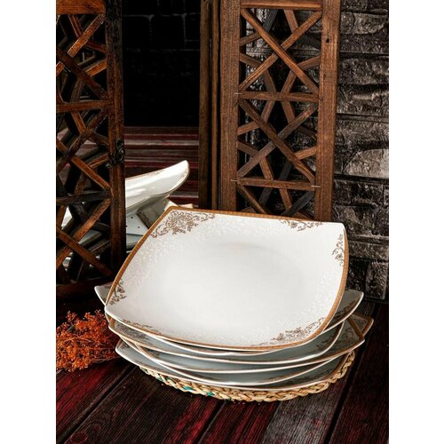 Набор плоских тарелок 25 см 6 шт фарфор 979B Ava 3000₽