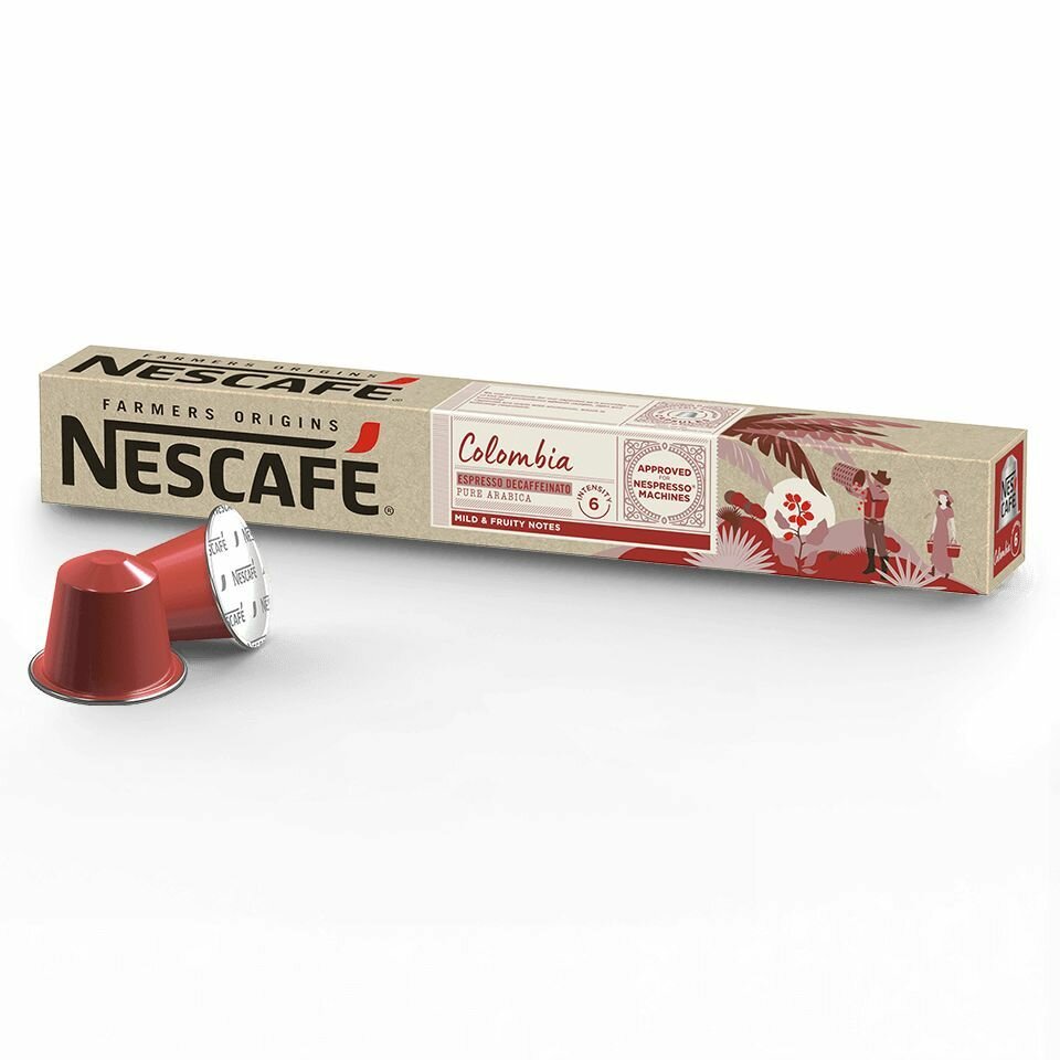 Капсулы Nescafe Nespresso Farmers Origins Colombia Espresso Decaffeinato, 10шт