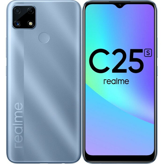 Смартфон Realme C25S, 6.5", LCD, 2 sim, 4 Гб, 128 Гб, 48 Мп, 8 Мп, 6000 мАч, NFC, синий