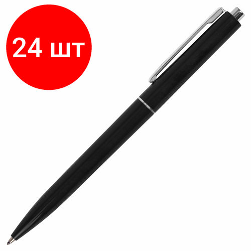 Комплект 24 шт Ручка шариковая автоматическая офисмаг M17 синяя корпус черный стандартный узел 07 мм линия письма 05 мм 144159 1387₽