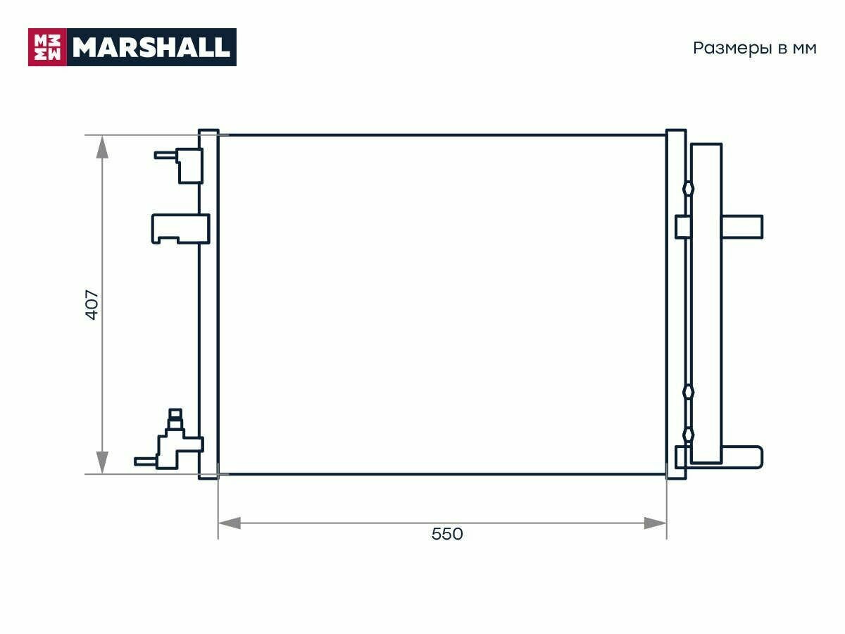 MARSHALL M4991063 Радиатор кондиционера Chevrolet Cruze I 09-, Opel Astra J 09-