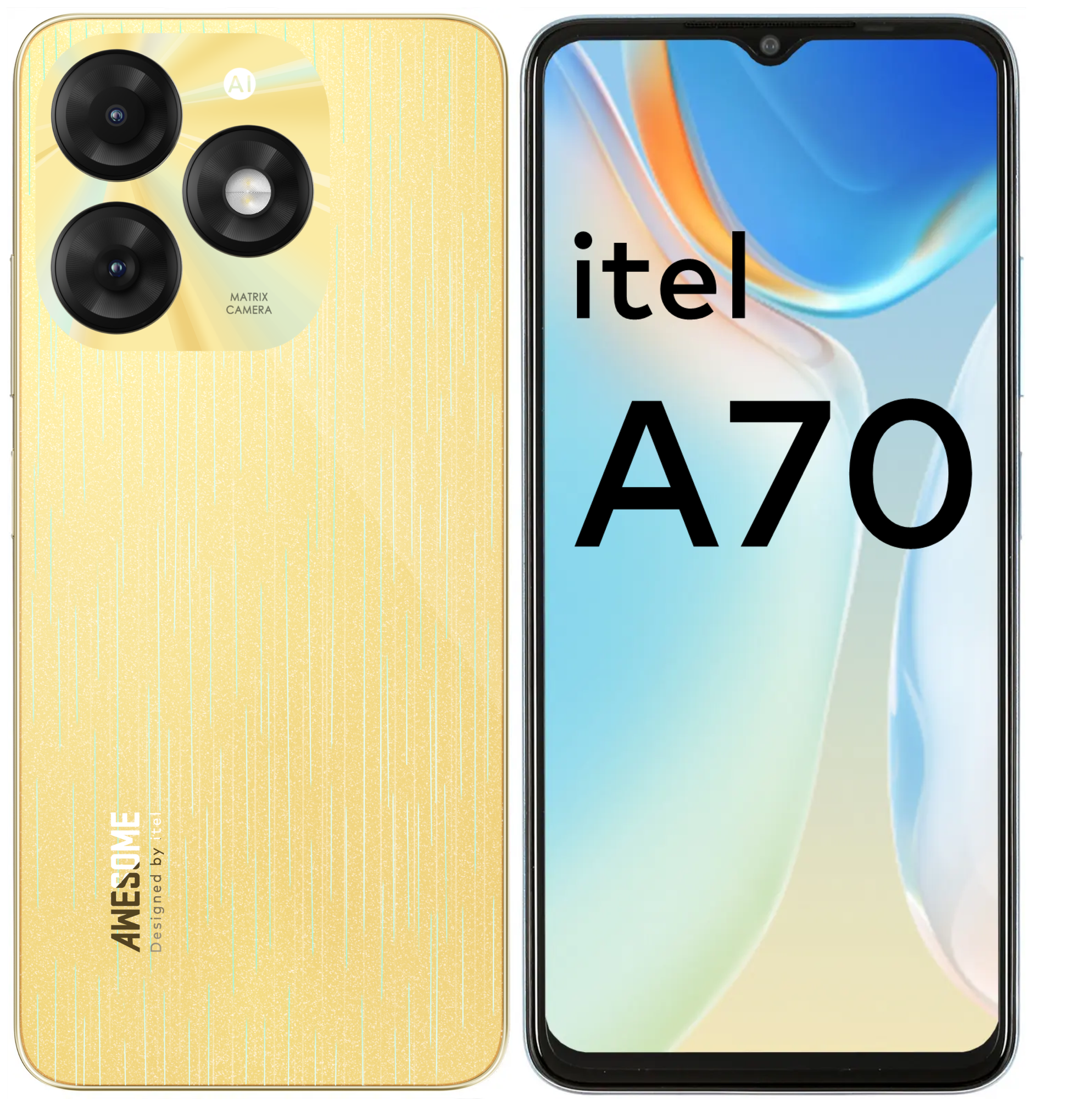 Смартфон itel A70 3+128 ГБ Brilliant gold, золотой