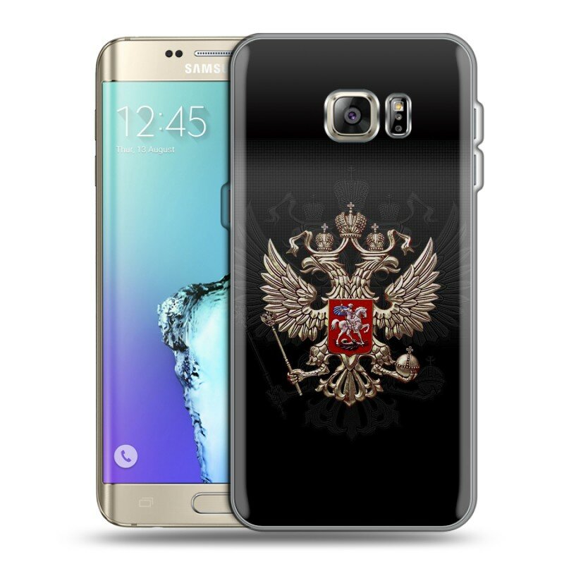 Дизайнерский силиконовый чехол для Самсунг S7 Edge / Samsung Galaxy S7 Edge Герб России