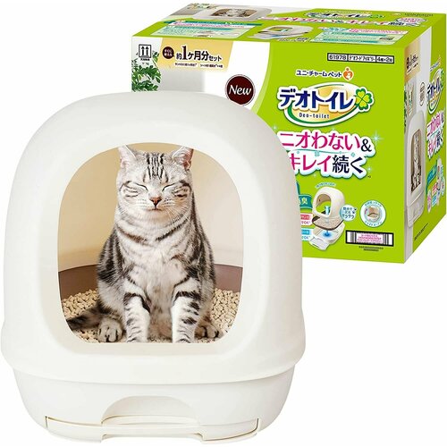 UNICHARM Туалет для кошек системный Deo-Toilet закрытый цвет бежевый