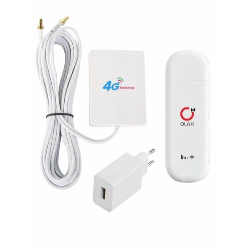 3G 4G LTE Wi-Fi Модем Olax F90 с оконной MiMo антенной 2*7dBi, кабель 2*2м + Блок питания мобильный интернет на дачу 3g 4g wi fi – комплект olax f90 модем антенна mimo 20дб