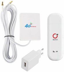 3G 4G LTE Wi-Fi Модем Olax F90 с оконной MiMo антенной 2*7dBi, кабель 2*2м + Блок питания