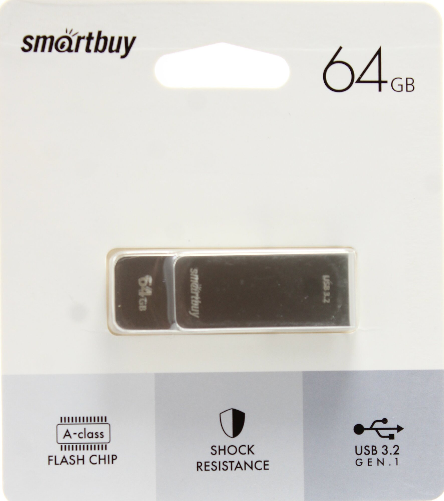 Флешка 64 ГБ USB 3.0/3.2 Smartbuy M1 Metal Grey