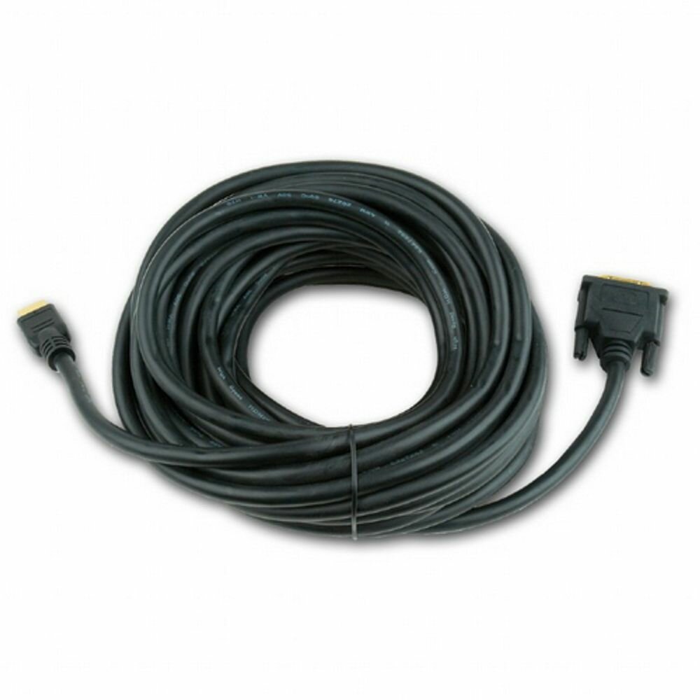 Кабель HDMI-DVI 10м Gembird single link позол.разъемы экран черный CC-HDMI-DVI-10MC - фото №19