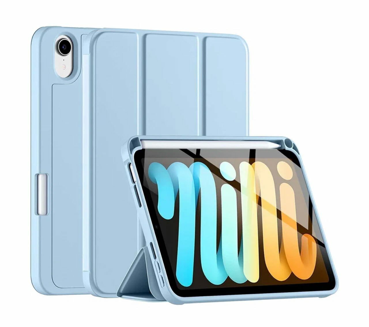 Чехол для планшета Apple iPad mini 6 с местом для стилуса голубой