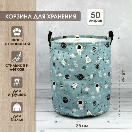 Корзина-мешок для белья Космос 35х45 см Amico Мешок для игрушек Органайзер для хранения вещей 1029₽