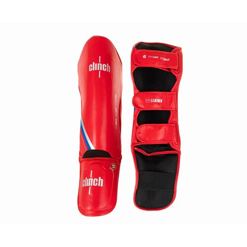 Защита голени и стопы Clinch Shin Instep Guard Kick 2.0 красная (размер M)