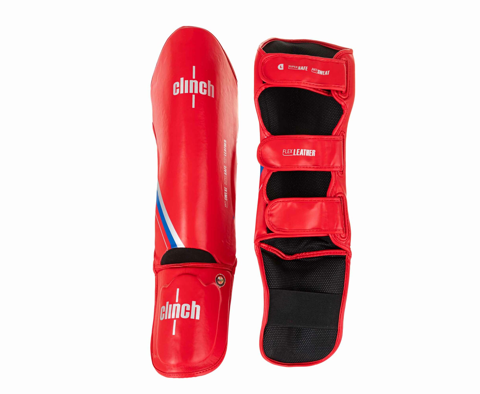 Защита голени и стопы Clinch Shin Instep Guard Kick 2.0 красная (размер XL)