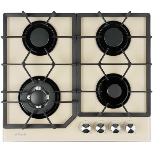 Варочная панель газовая 60 см Газ-контроль Автоподжиг Турбо-конфорка WOK Закаленное стекло il Monte BH-617G 22872₽