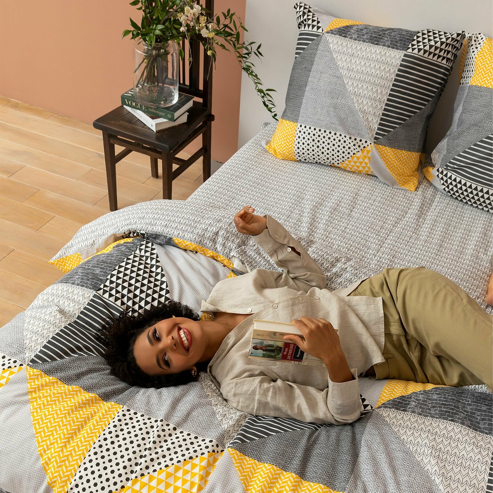 Комплект постельного белья Унисон "New Jersey", с наволочкой 70х70см, 1,5-спальный ОТК - фото №14