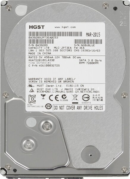 Жесткий диск HGST H3U10003272S 1Tb SATAII 3,5" HDD