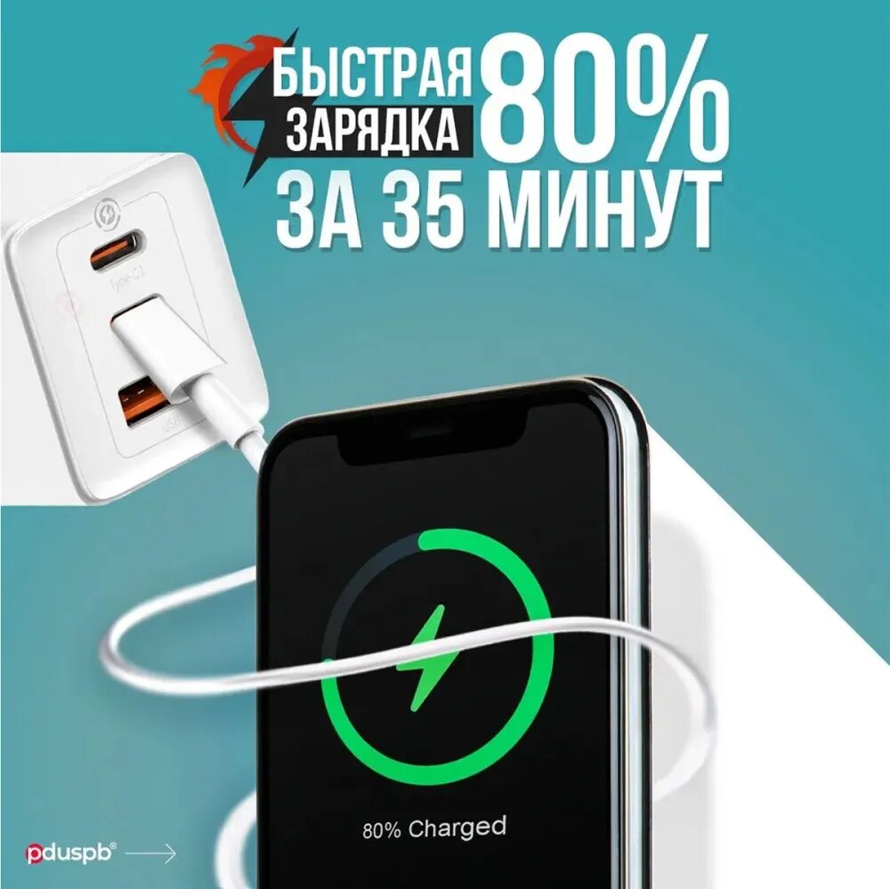 Зарядное устройство 65W белый для ноутбука Huawei / Honor (блок питания) HW-200325CP0 / HW-200325EP0 — фото 1
