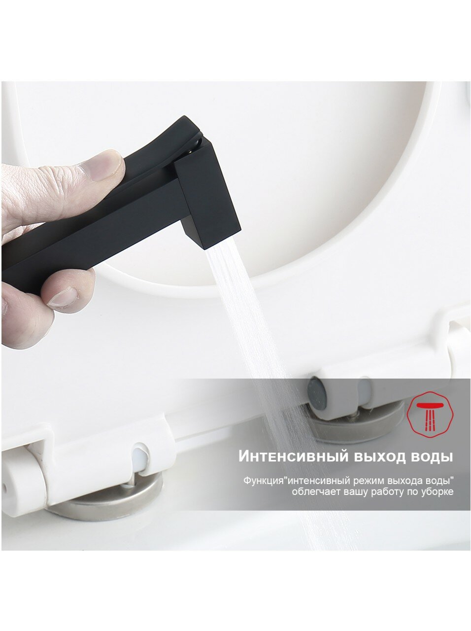 Смеситель с гигиеническим душем встраиваемый Raglo R01.53.06, латунь, черный — фото 1