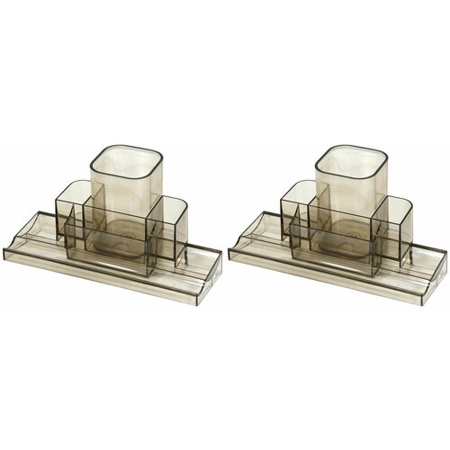 InФормат Подставка для канцелярии Дымчатый пластик тонированный 7 отделений 2 шт 1123₽