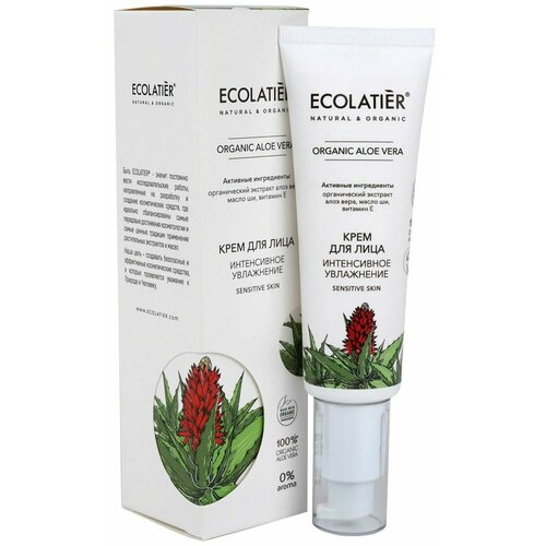 Ecolatier Крем для лица Интенсивное увлажнение Organic Aloe Vera, 50мл крем для лица nivea увлажняющий крем для лица organic aloe vera