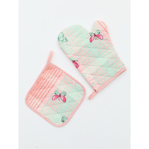 Набор кухонный Летнее настроение прихватка 20x20 и прихватка-рукавица 28x19 рогожка 326₽
