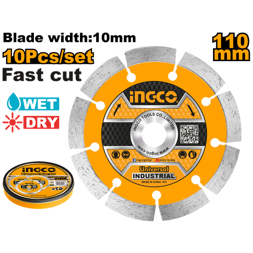 Диск алмазный сегментный INGCO DMD011102M 110х20 мм 400₽