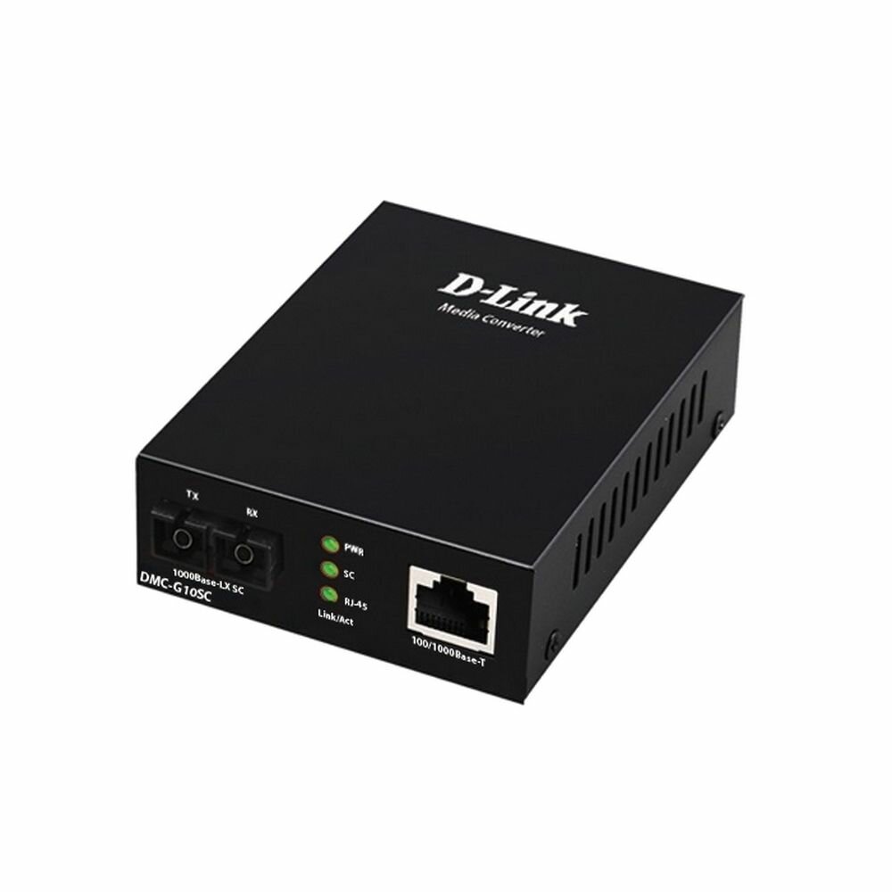 Медиаконвертер D-Link DMC-G10SC/A1A Медиаконвертер с 1 портом 100/1000Base-T и 1 портом 1000Base-LX с разъемом SC для одномодового оптического кабеля (до 10 км)