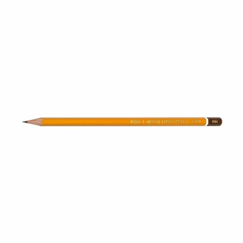 Чернографитные карандаши KOH-I-NOOR Hardtmuth Технические, 1500, заточенные, 6H, 12 шт