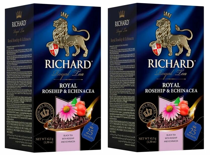 Чай черный Richard Royal Rosehip & Echinacea 25 пак - 2 штуки