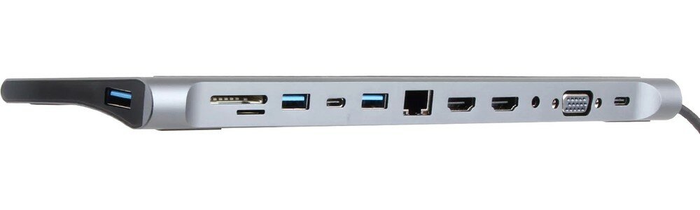 Адаптер TC--->2USB3.0+USB2.0+RJ45(100mbs)+2HDMI+VGA+PD+TypeC+TF+SD+audio, iOpen <ACU4700> VCOM Адаптер iOpen USB Type-C M/HDMI F+USB 3.0+USB 2.0 Type-AF+RJ45 VGA F+SD+USB Type-C F+TF+mini jack (ACU470 - фото №12