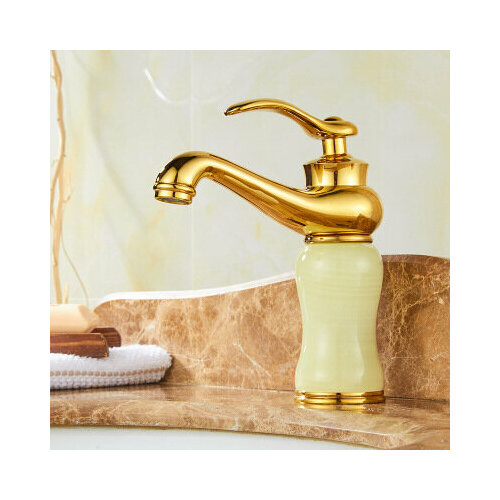 Смеситель для раковины Ther винтажный золотой