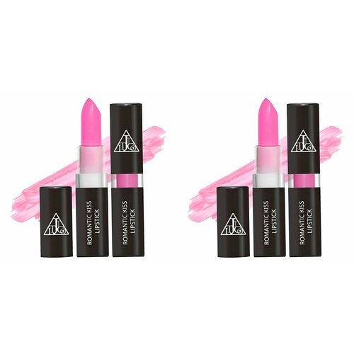 Кремовая помада для губ Jigott, Romantic Kiss Lipstick 07, Spring Pink, 3,5 гр, 2 шт помада блеск для увеличения губ помада для питания и увлажнения губ