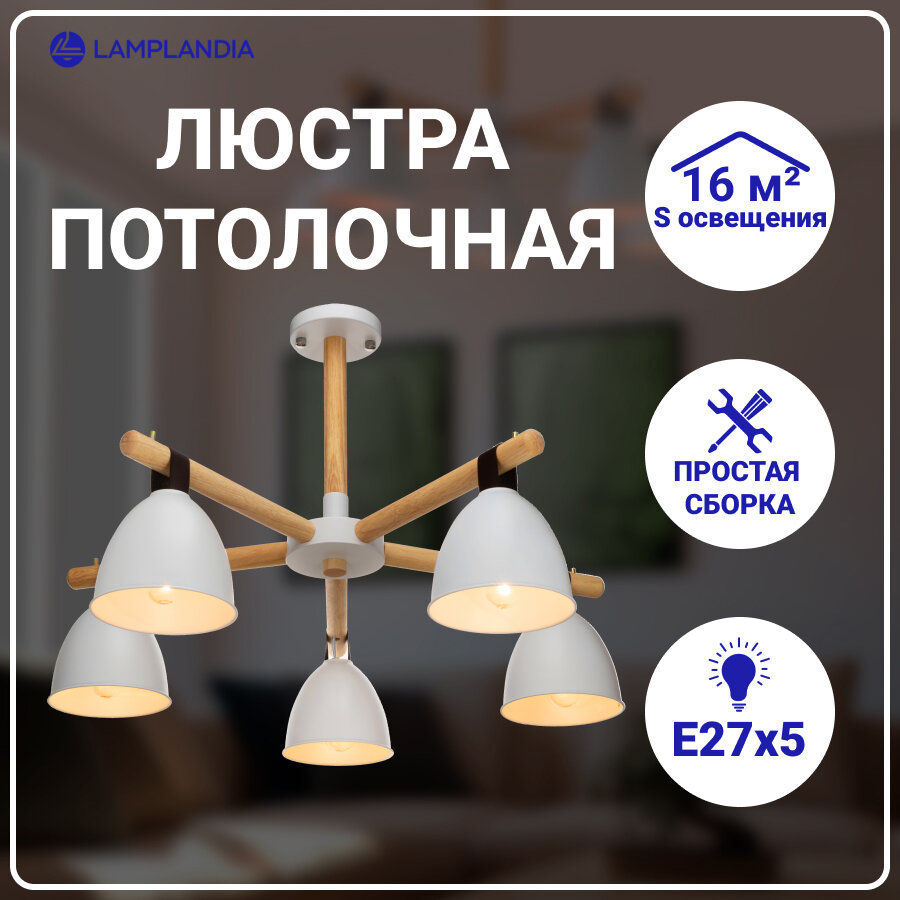 Люстра потолочная Lamplandia L1150-5 DECIZE, Е27*5 макс 40Вт