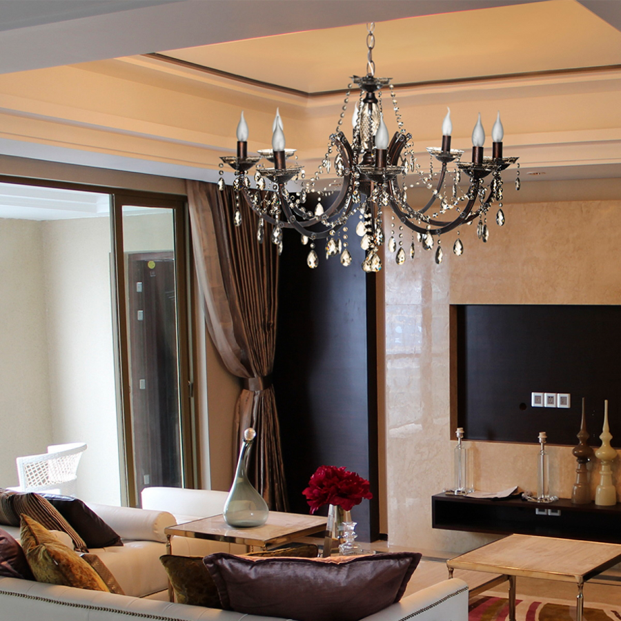 люстра подвесная LAMPLANDIA Florentina 8x40Вт E14 без плафонов,металл - фото №15