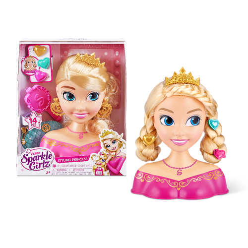 Игровой набор с куклой ZURU SPARKLE GIRLZ Манекен для создания причесок розовый 24 см / зуру