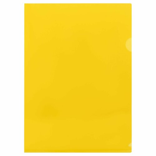 Папка-уголок СТАММ А4, 150мкм, пластик, прозрачная, желтая (60 шт)