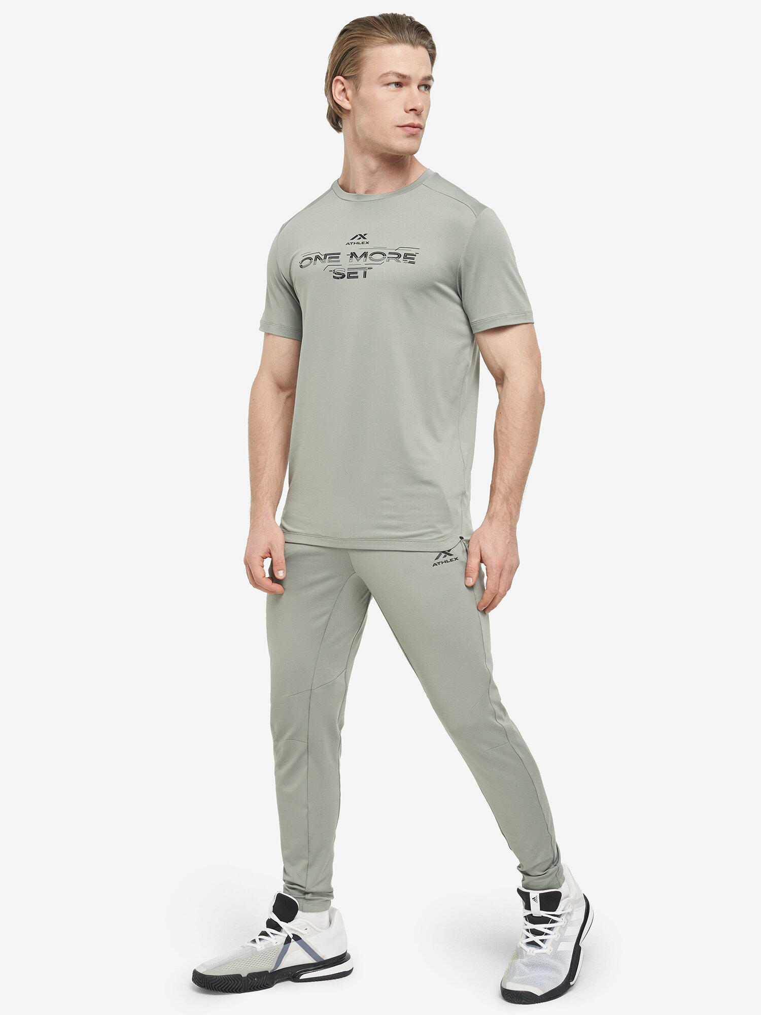 Футболка ATHLEX Active Short-Sleeve T-shirt, размер 46, серый — фото 1